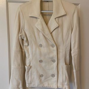 James Perse Cream cotton peacoat